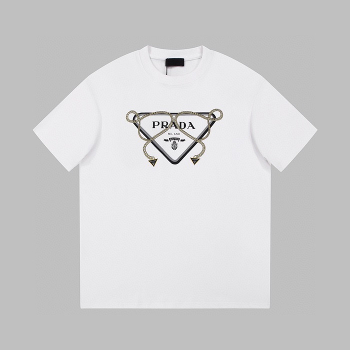 プラダメンズクルーネックホワイト半袖Tシャツr461