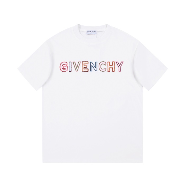 ジバンシィメンズクルーネックホワイト半袖Tシャツi240