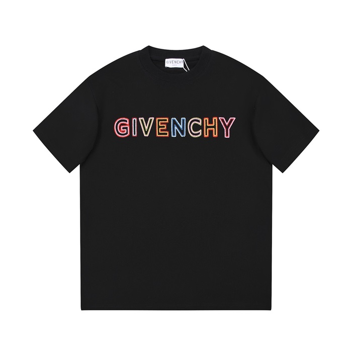 ジバンシィメンズクルーネックブラック半袖Tシャツi242