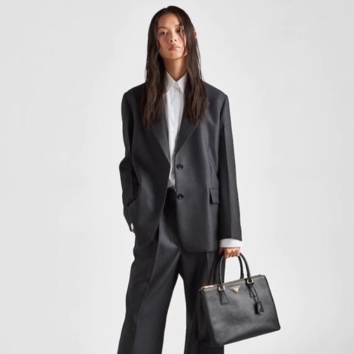 プラダメンズブラックダブルバッグr478