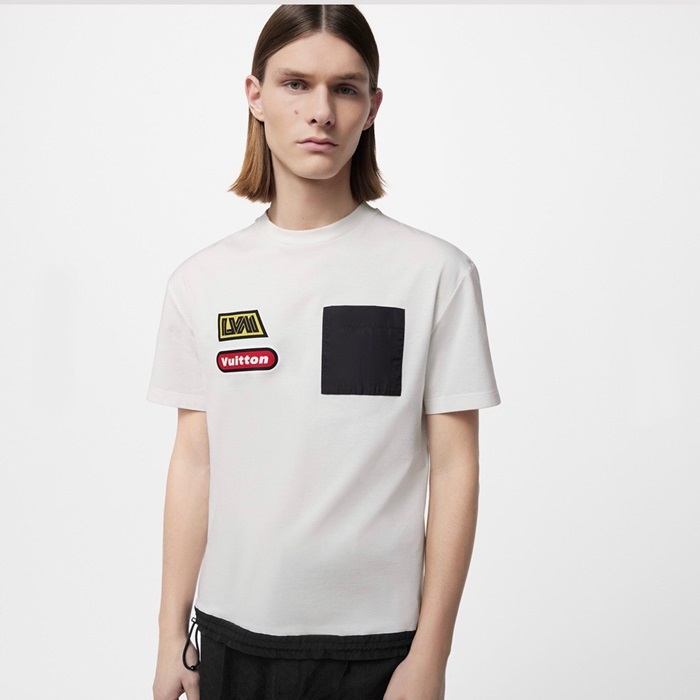 ルイヴィトンメンズホワイトクルーネック半袖Tシャツv884