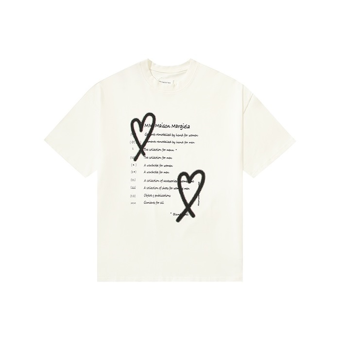 メゾンマルジェラユニセックスクルーネックホワイト半袖Tシャツi145