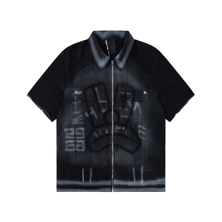 ジバンシィメンズブラックポロ半袖Tシャツi243