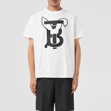 バーバリーメンズホワイトクルーネック半袖Tシャツu171