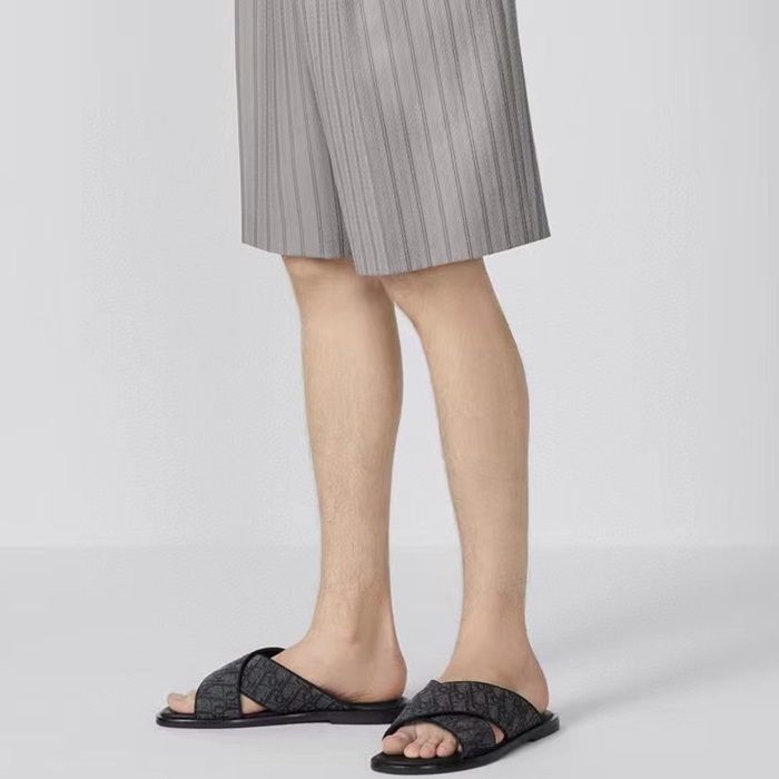 ディオールメンズオブリークブラックスリッパi447