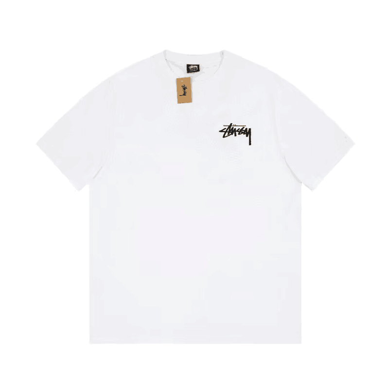 ステューシーメンズホワイトクルーネック半袖Tシャツu10