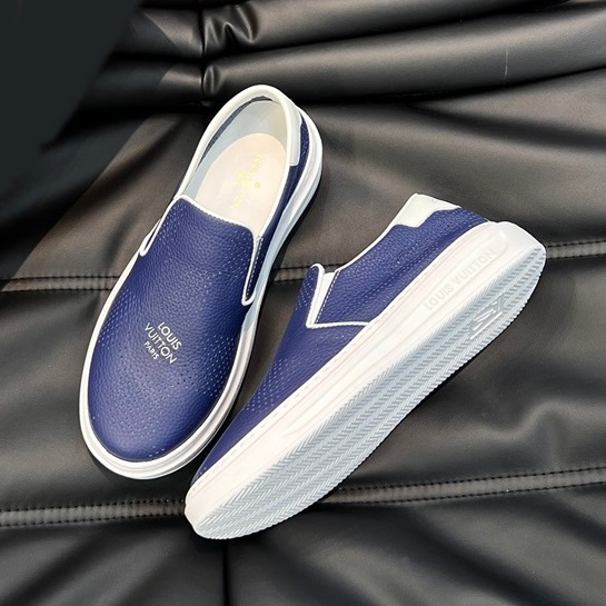 ルイヴィトンメンズモダンブルーローファーv924