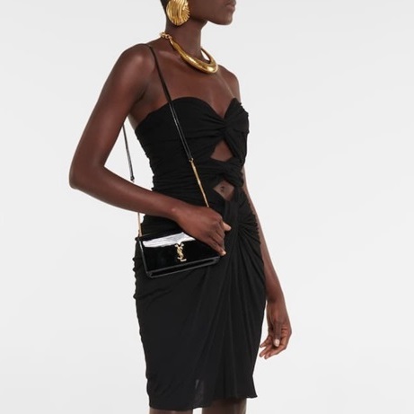 サンローランレディースブラックショルダーバッグl763