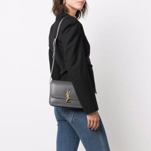 サンローランレディースグレーショルダーバッグl776