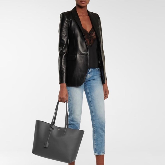 サンローランレディースグレーショッパーバッグl799