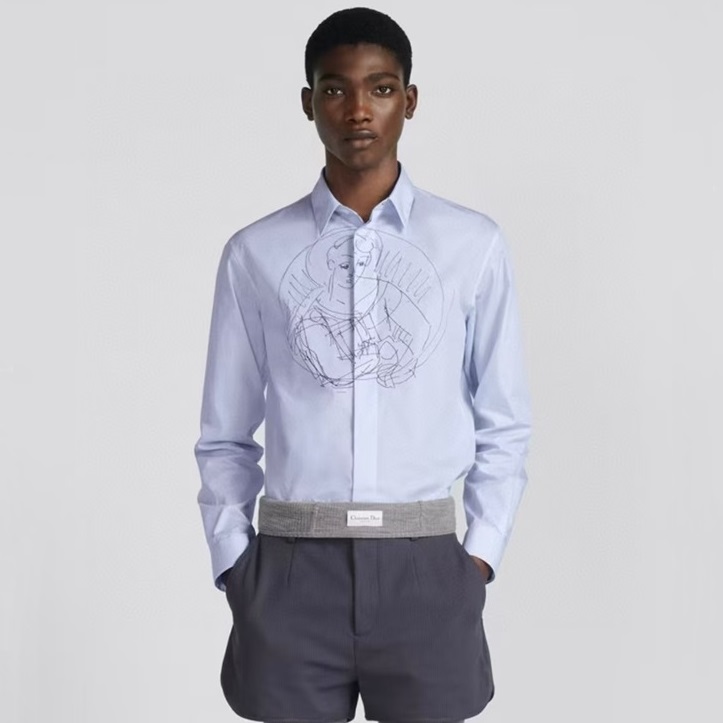 ディオールメンズブルーシャツi458