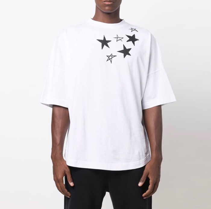 パームエンジェルスメンズアイボリークルーネック半袖Tシャツm405