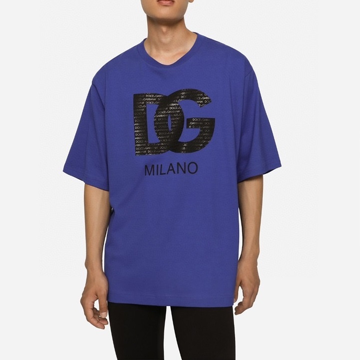 ドルチェ＆ガッバーナメンズブルークルーネック半袖Tシャツo462