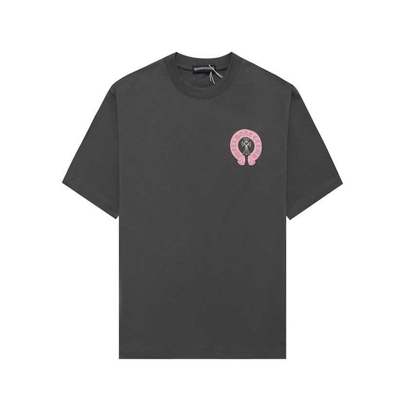 クロムハーツメンズグレークルーネック半袖Tシャツh140