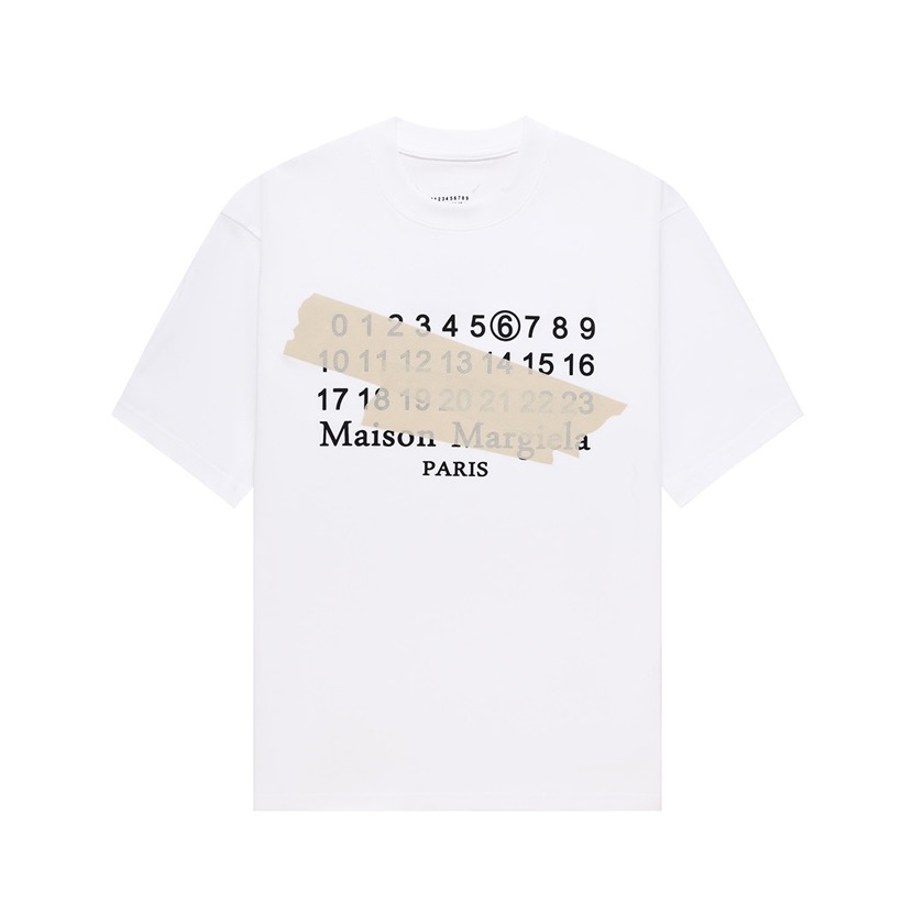 メゾンマルジェラユニセックスクルーネックホワイト半袖Tシャツi148