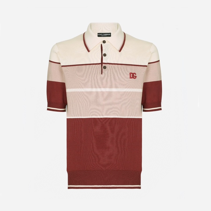 ドルチェ＆ガッバーナメンズブラウンポロ半袖Tシャツo464