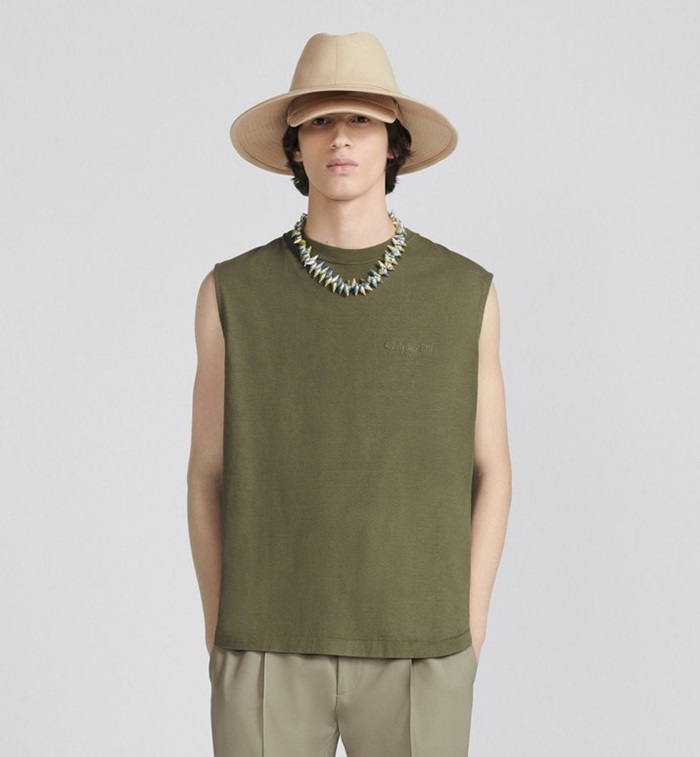 ディオールメンズカーキクルーネックタンクトップi463