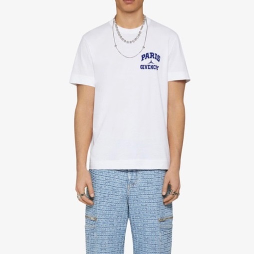 ルイヴィトンメンズホワイトクルーネック半袖Tシャツv945