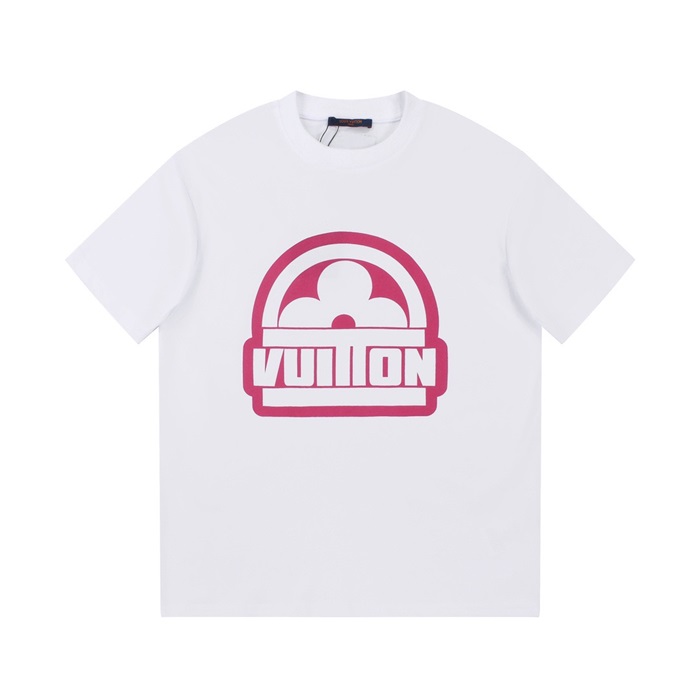 ルイヴィトンメンズホワイトクルーネック半袖Tシャツv964
