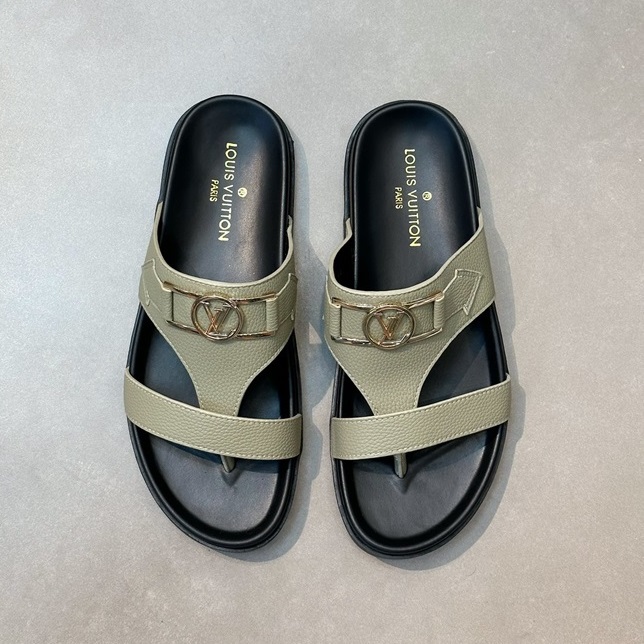ルイヴィトンメンズグリーンスリッパv990