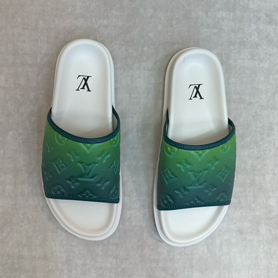 ルイヴィトンメンズグリーンスリッパv1008