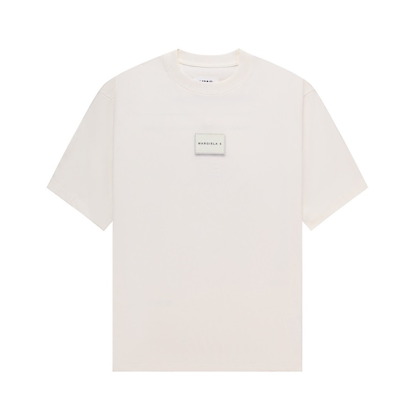 メゾンマルジェラユニセックスクルーネックアイボリー半袖Tシャツi157