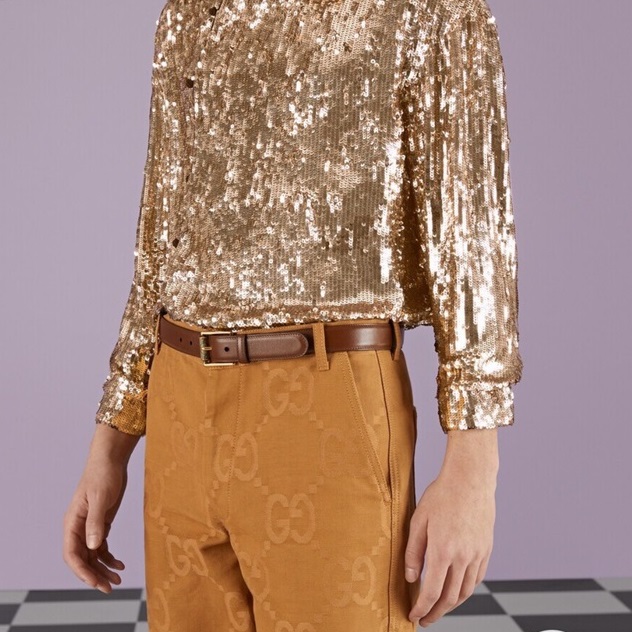 グッチメンズモダンブラウンベルトu698