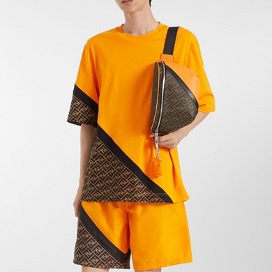 ェンディメンズカジュアルオレンジショートパンツe128