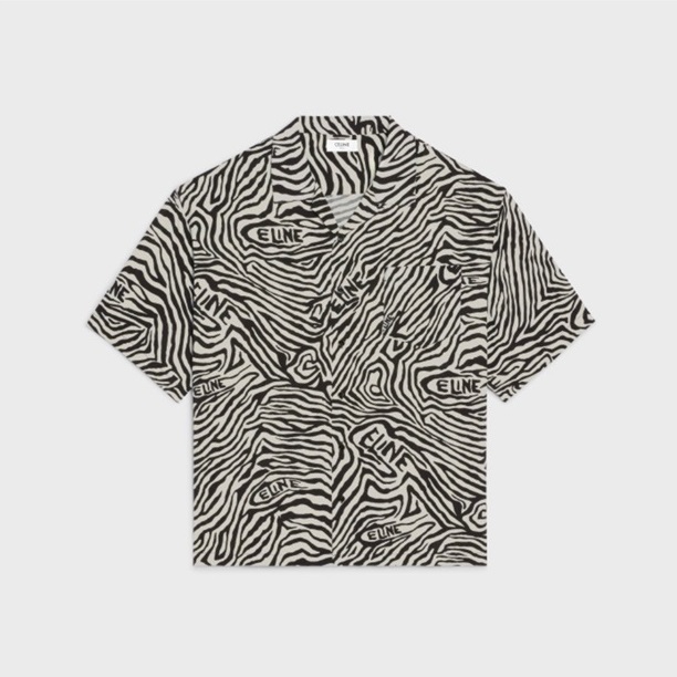 セリーヌメンズカジュアルブラック半袖シャツl156