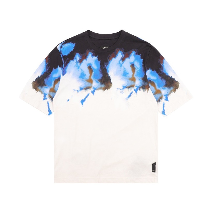 ェンディメンズホワイトクルーネック半袖Tシャツe130