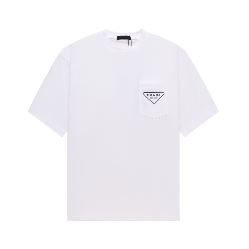 プラダメンズクルーネックホワイト半袖Tシャツr524