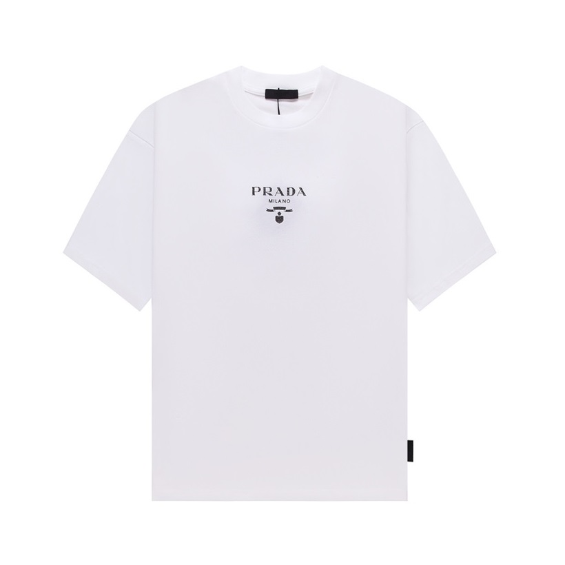 プラダメンズクルーネックホワイト半袖Tシャツr526