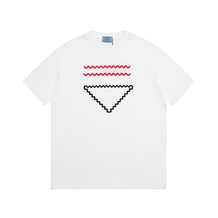 プラダメンズクルーネックホワイト半袖Tシャツr528