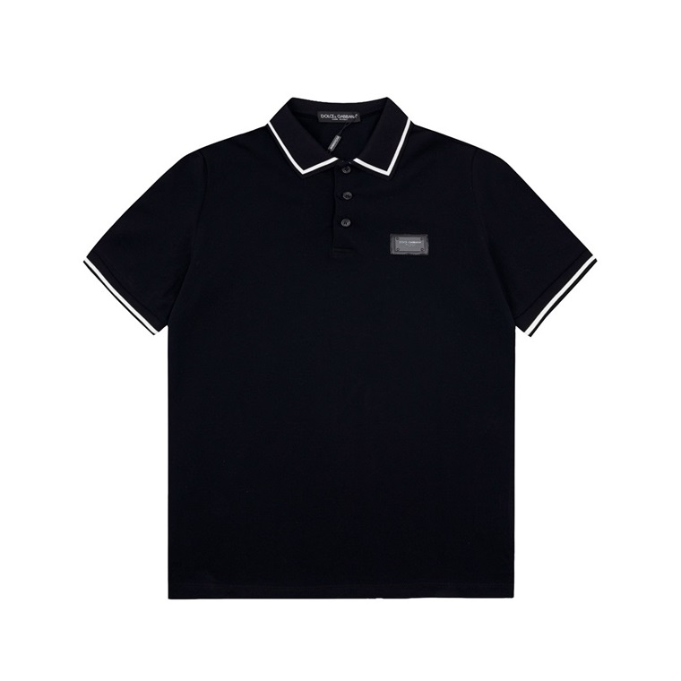 ドルチェ＆ガッバーナメンズブラックポロ半袖Tシャツl466