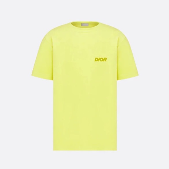 ディオールメンズグリーンクルーネック半袖Tシャツi503