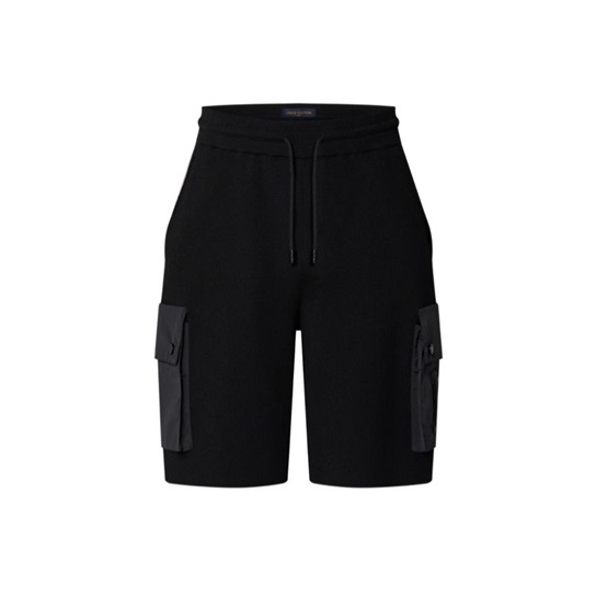 ルイヴィトンメンズブラックショートパンツv1136