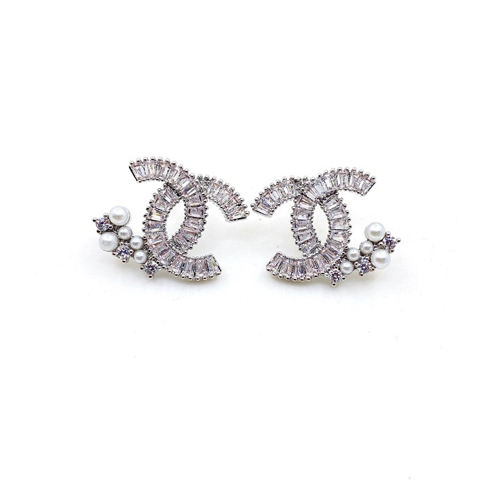 シャネルレディースホワイトゴールドピアスc56