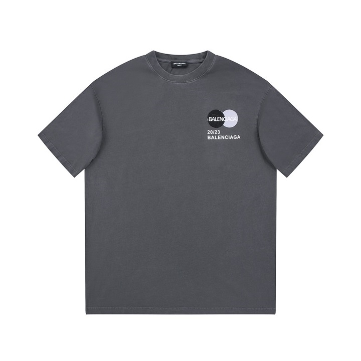 バレンシアガメンズグレークルーネック半袖Tシャツa452