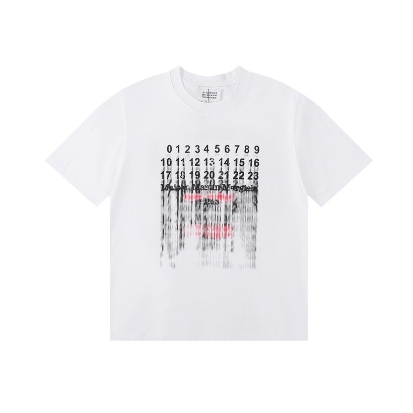 メゾンマルジェラユニセックスクルーネックホワイト半袖Tシャツi170