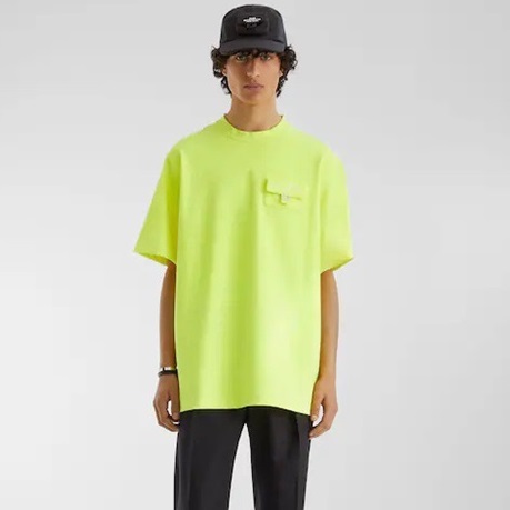 ェンディメンズグリーンクルーネック半袖Tシャツe138