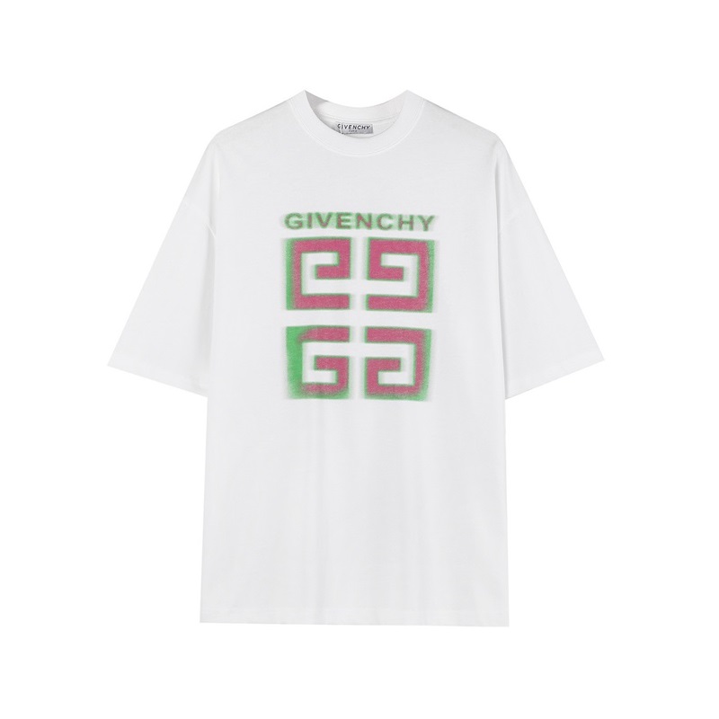 ジバンシィメンズクルーネックホワイト半袖Tシャツi282