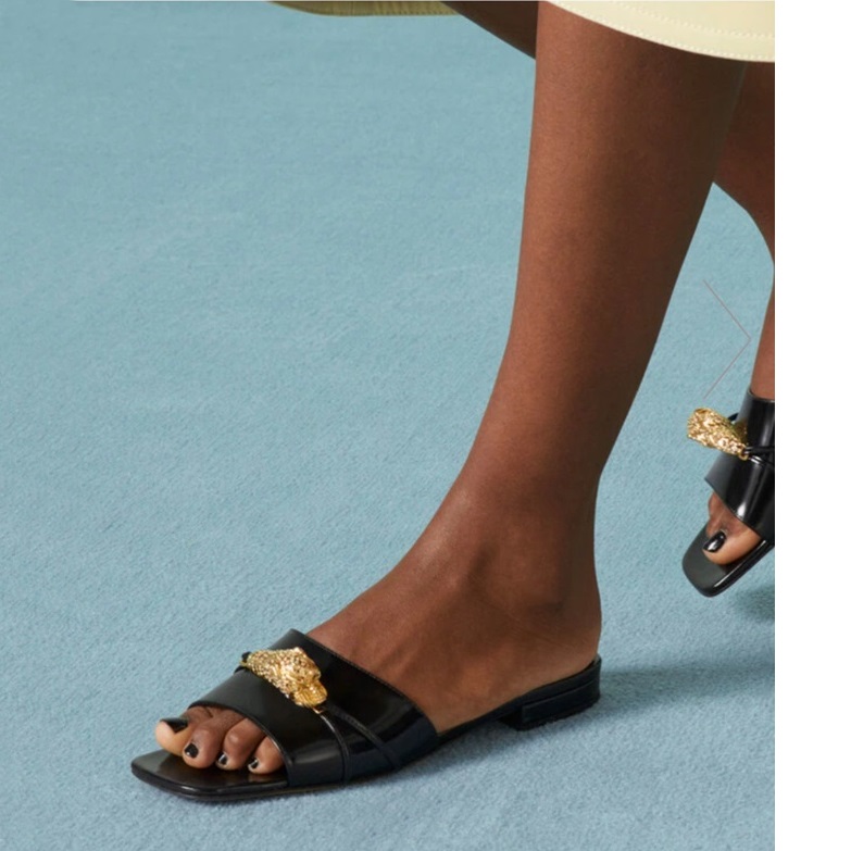 グッチレディースブラックスリッパu756