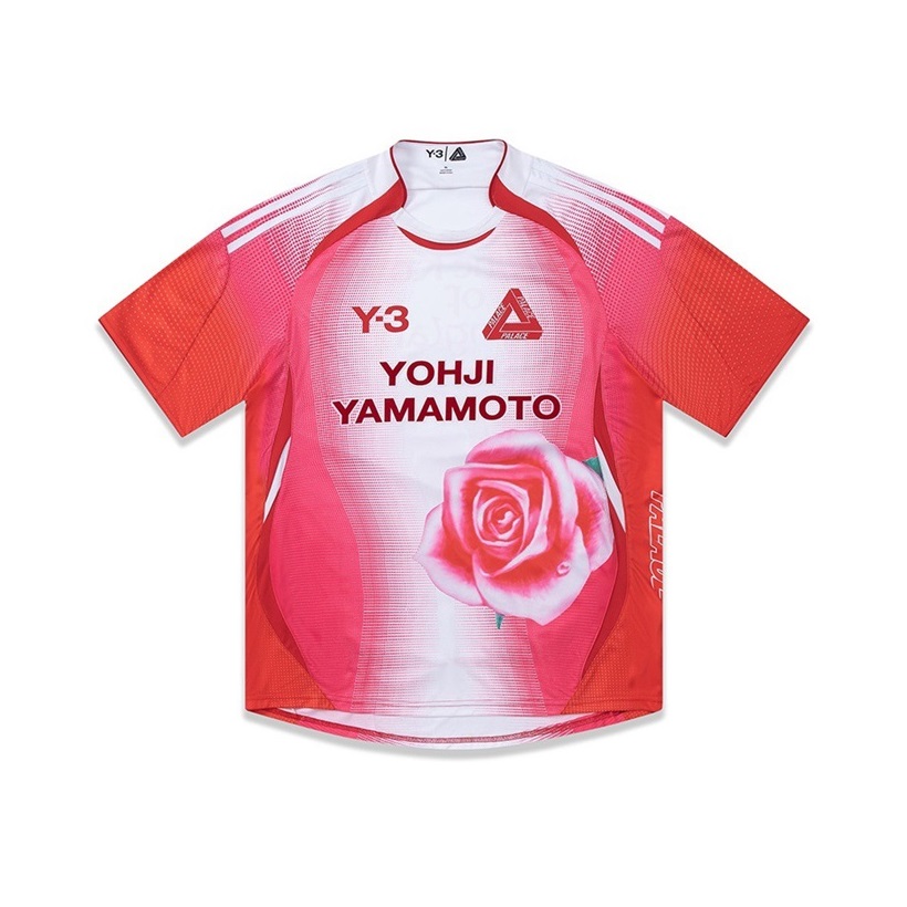 ワイ・スリーメンズレッドクルーネック半袖TシャツY3y3/163