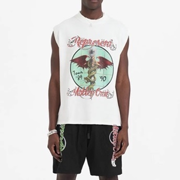 レプレゼントユニセックスホワイトタンクトップe88