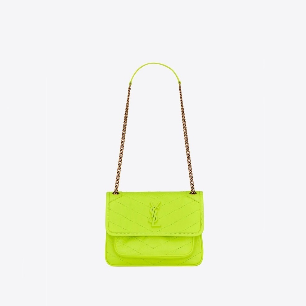 サンローランレディースグリーンニキバッグl378