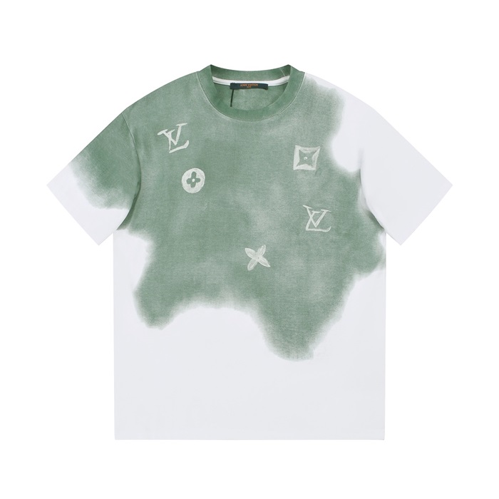 ルイヴィトンメンズホワイトクルーネック半袖Tシャツv1391