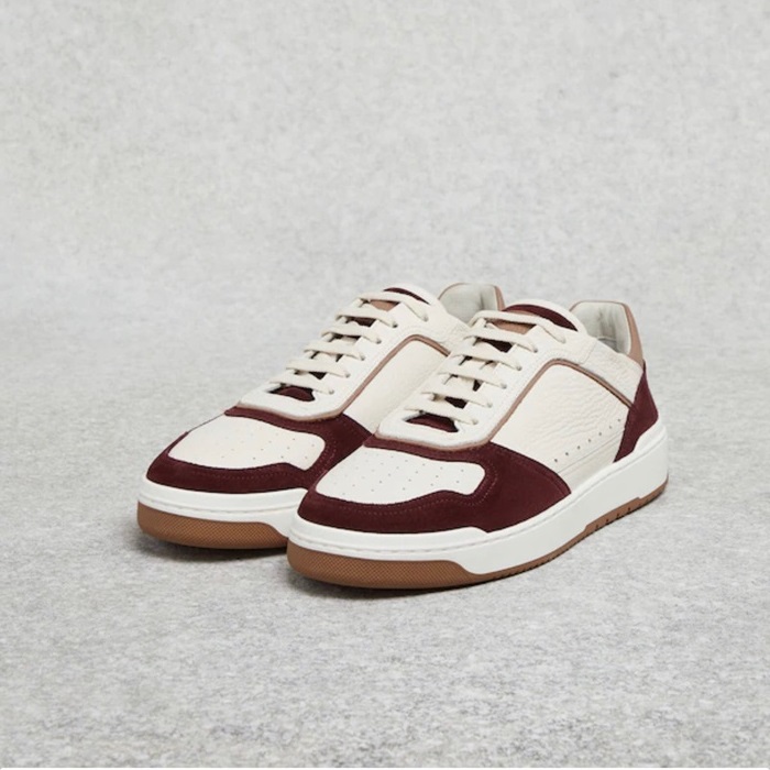 ブルネロクチネリメンズバーガンディスニーカーu70