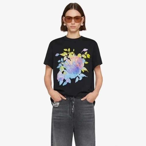 ジバンシィメンズクルーネックブラック半袖Tシャツi293