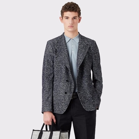 エルメネジルドゼニアメンズブルーポロ半袖Tシャツe98