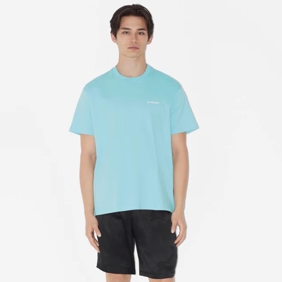 バーバリーメンズブルークルーネック半袖Tシャツu198